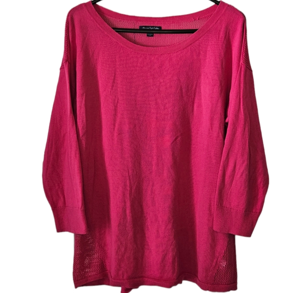 American Eagle Outfitters Pink 3/4 Sleeve Sweater Size XL EUC